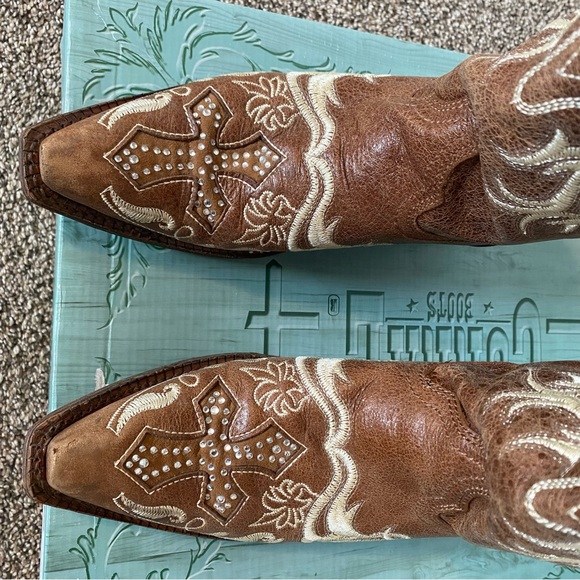 Corral Womens Canton Cowboy Boots Cross Crystals & Studs Western size 7.5 - Picture 7 of 12